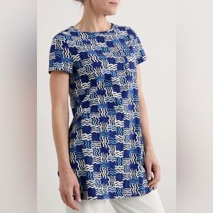 Seasalt Cornwall Bowithick Cotton Jersey Tunic Top Weaving Waves Yacht 12 $108